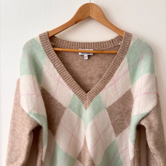 & Other Stories Oversized Argyle Patterned Mohair Jumper - Picture 7 of 10